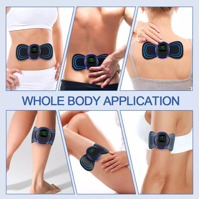 4PCS LCD Display EMS Neck Massage Electric Massager Cervical Neck Back Patch 8 Mode Pulse Muscle Stimulator Portable Relief Pain